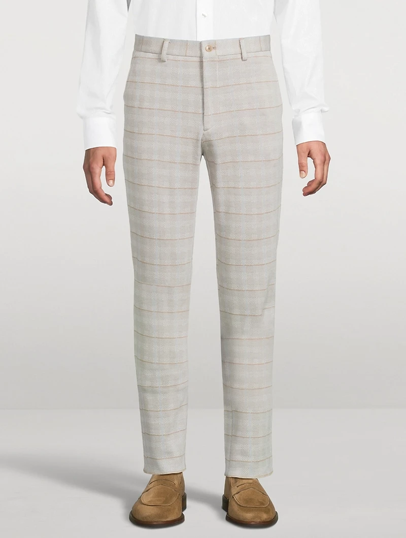 Cotton And Wool Pants Check Print