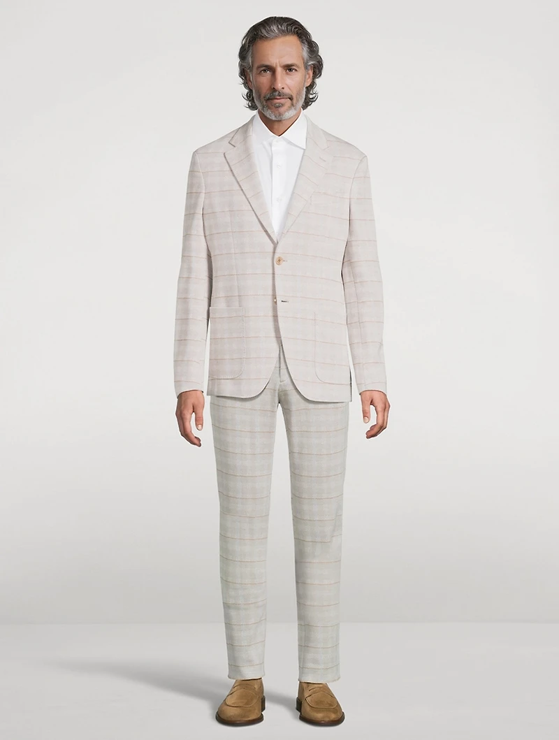 Cotton And Wool Pants Check Print