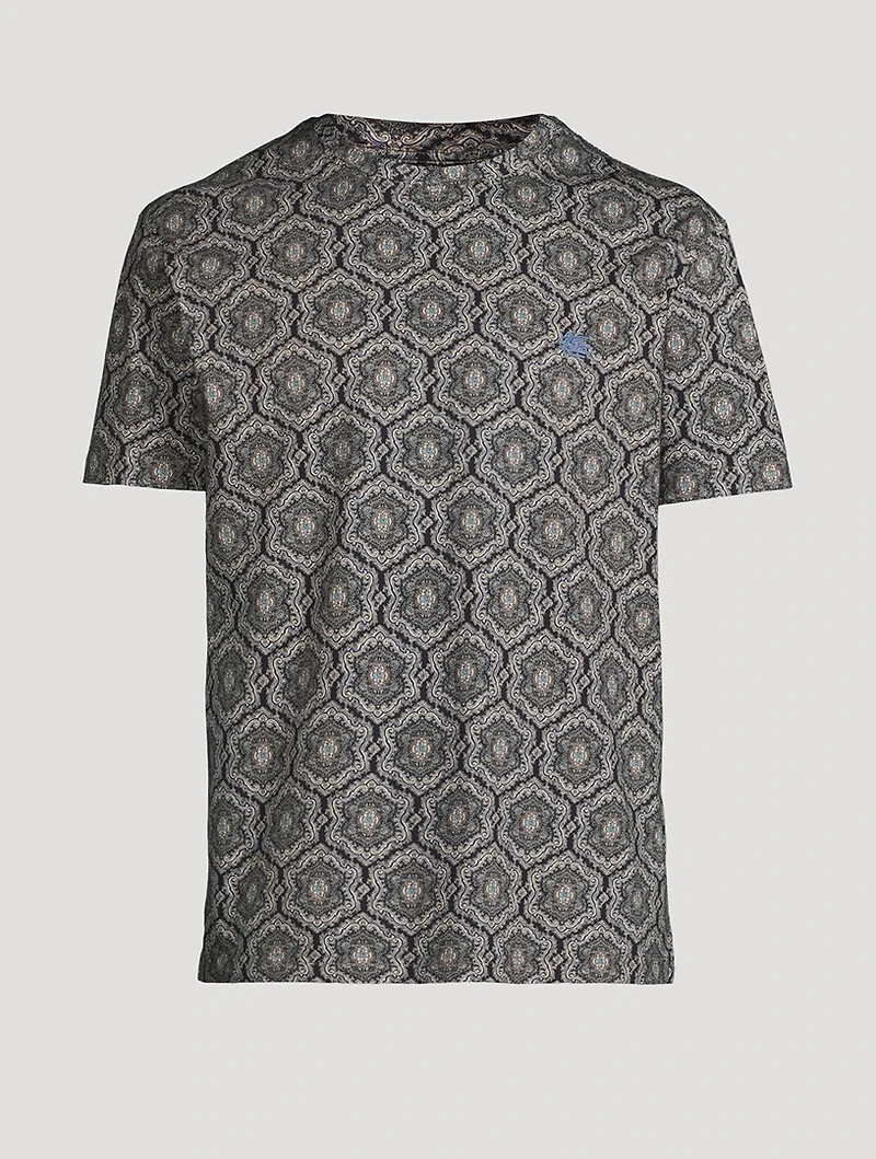 Cotton T-Shirt Floral Paisley Print