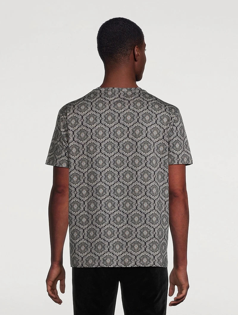 Cotton T-Shirt Floral Paisley Print