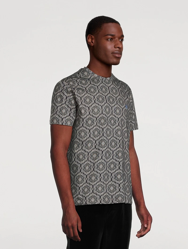 Cotton T-Shirt Floral Paisley Print