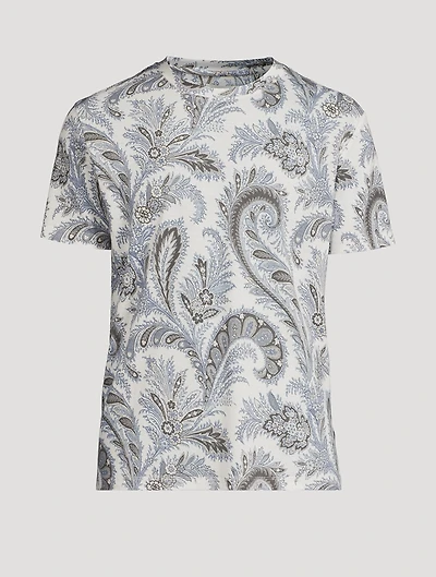 Cotton T-Shirt Floral Paisley Print