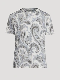 Cotton T-Shirt Floral Paisley Print