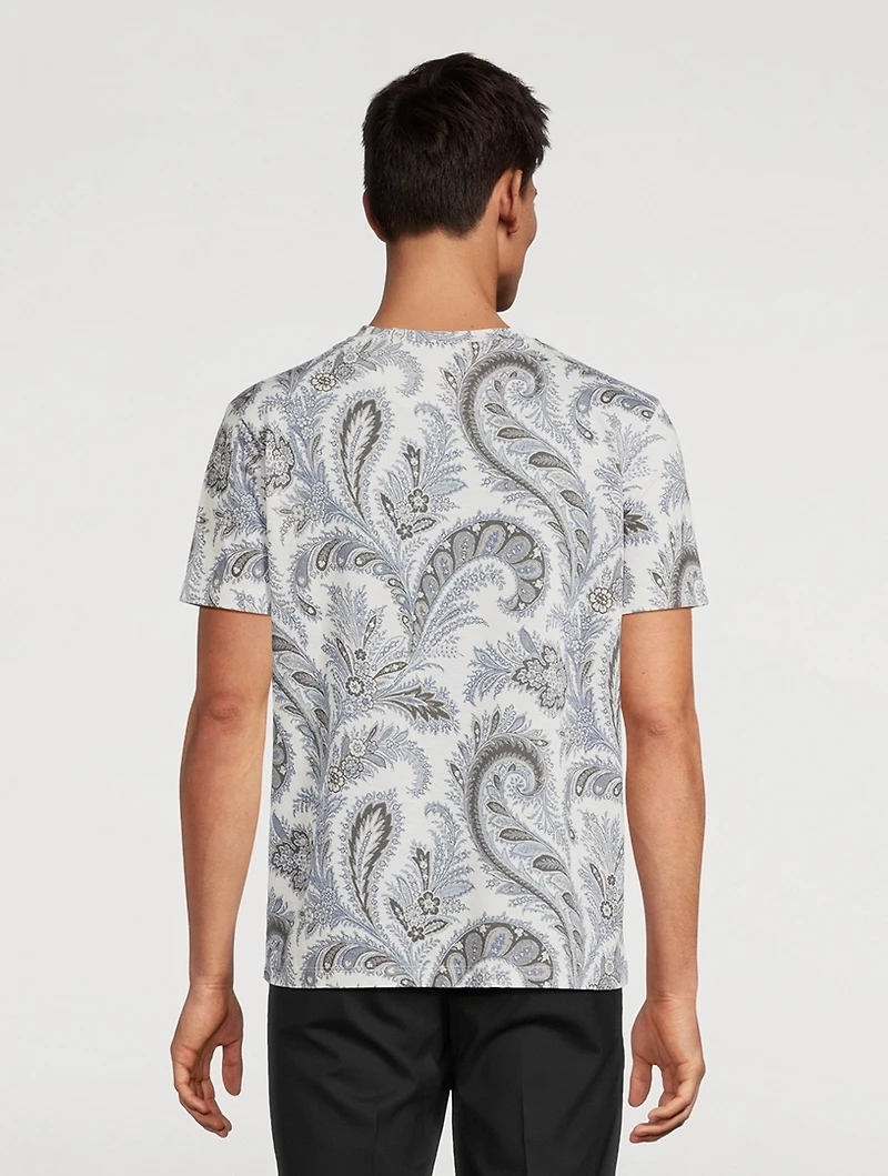 Cotton T-Shirt Floral Paisley Print