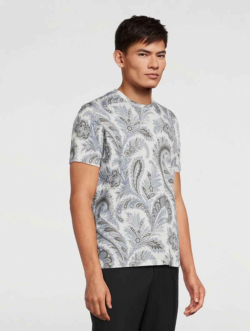 Cotton T-Shirt Floral Paisley Print
