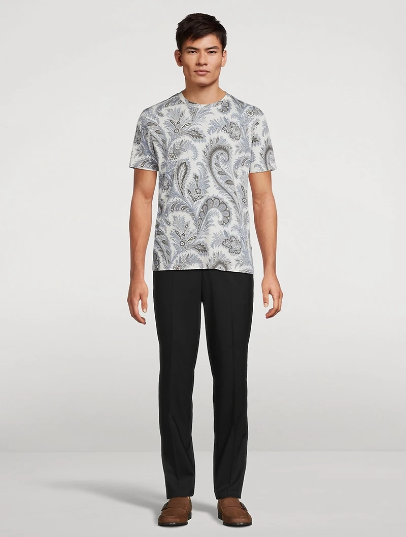 Cotton T-Shirt Floral Paisley Print