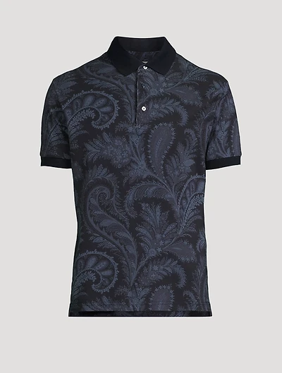 Cotton Polo Shirt Floral Paisley Print