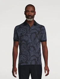 Cotton Polo Shirt Floral Paisley Print