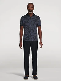 Cotton Polo Shirt Floral Paisley Print