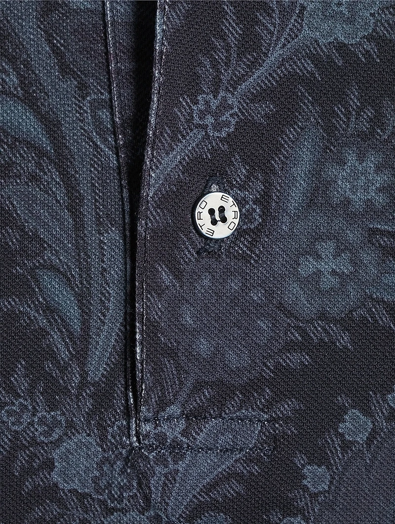 Cotton Polo Shirt Floral Paisley Print