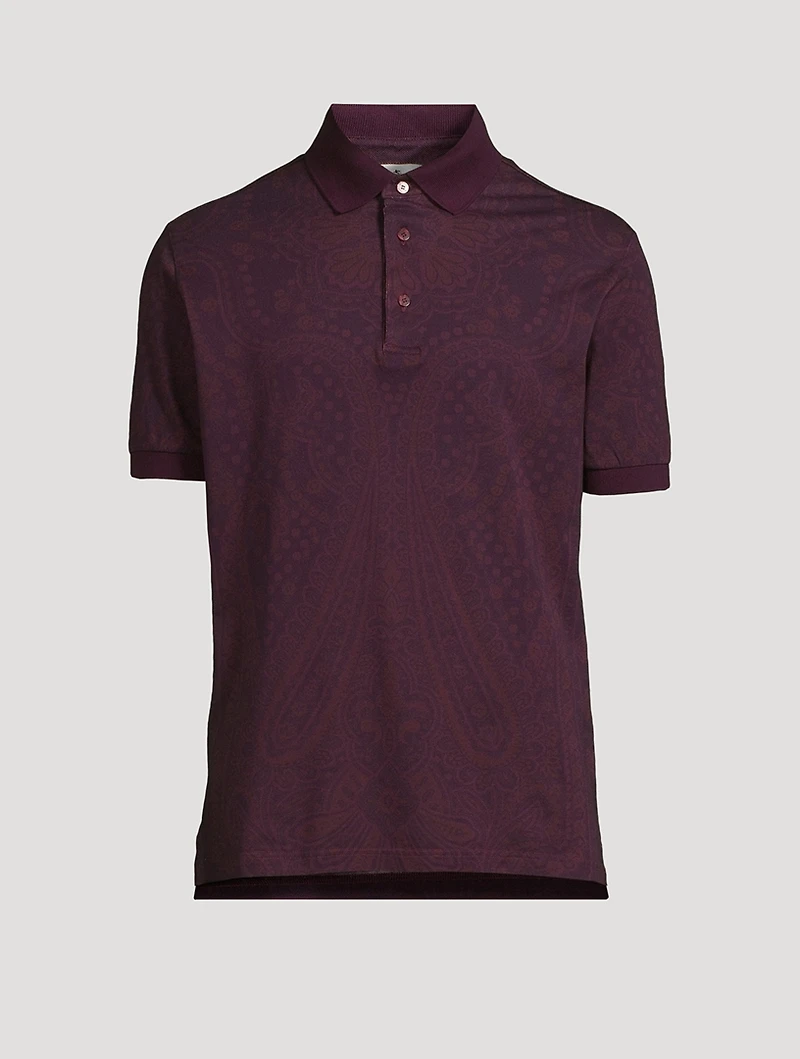 Cotton Polo Shirt Paisley Print
