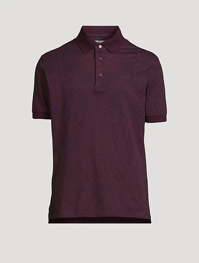 Cotton Polo Shirt Paisley Print