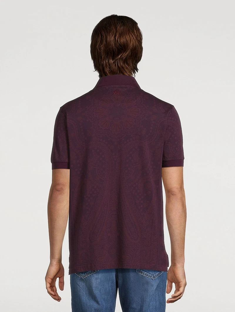 Cotton Polo Shirt Paisley Print