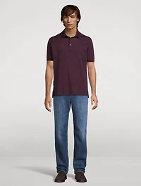 Cotton Polo Shirt Paisley Print