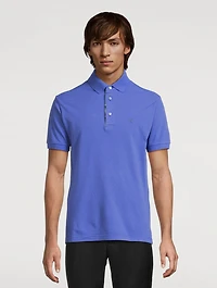 Cotton Polo Shirt With Floral Paisley Detail