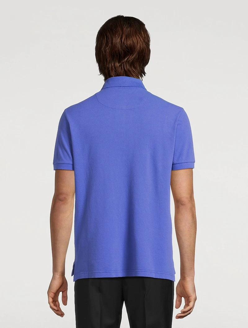 Cotton Polo Shirt With Floral Paisley Detail