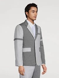 University Striped Linen And Cotton Sport Coat