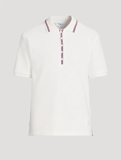 Waffle Stitch Cotton Polo