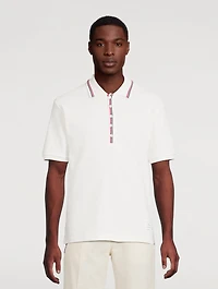 Waffle Stitch Cotton Polo