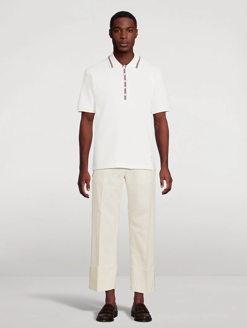Waffle Stitch Cotton Polo