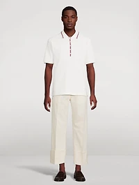 Waffle Stitch Cotton Polo