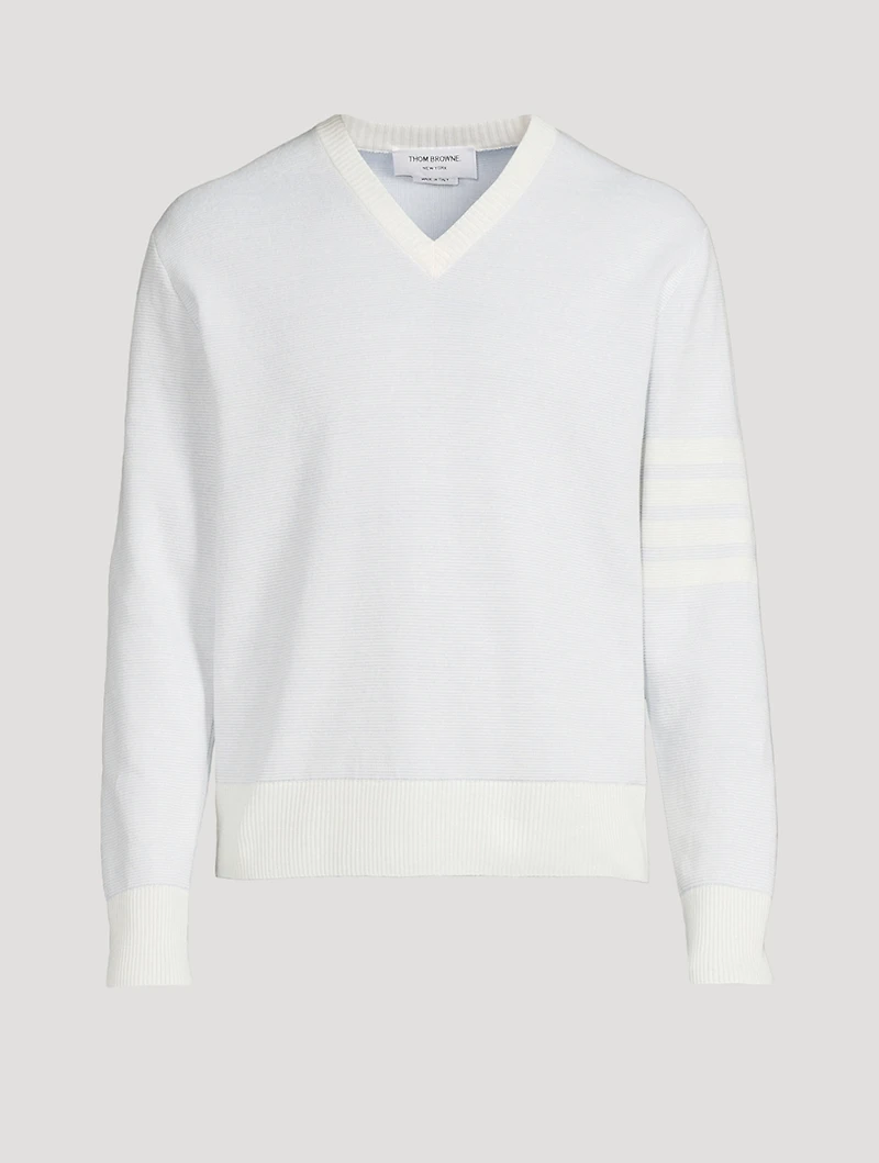 4-Bar Linen And Cotton Sweater