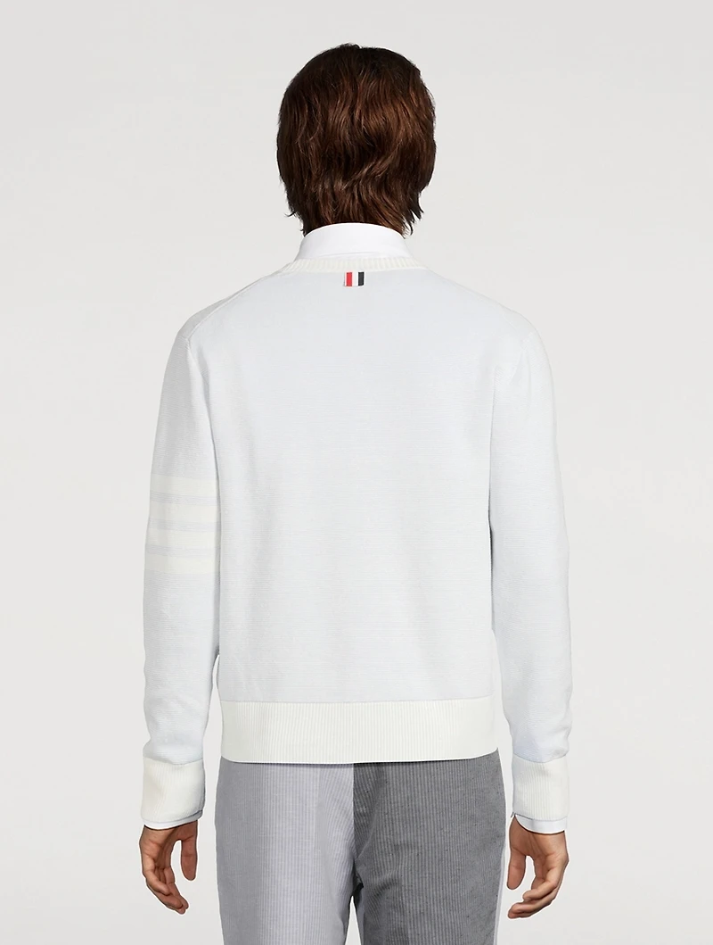 4-Bar Linen And Cotton Sweater