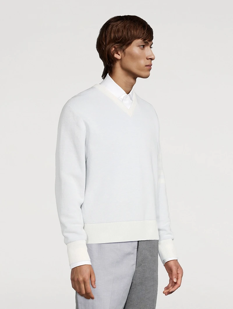 4-Bar Linen And Cotton Sweater