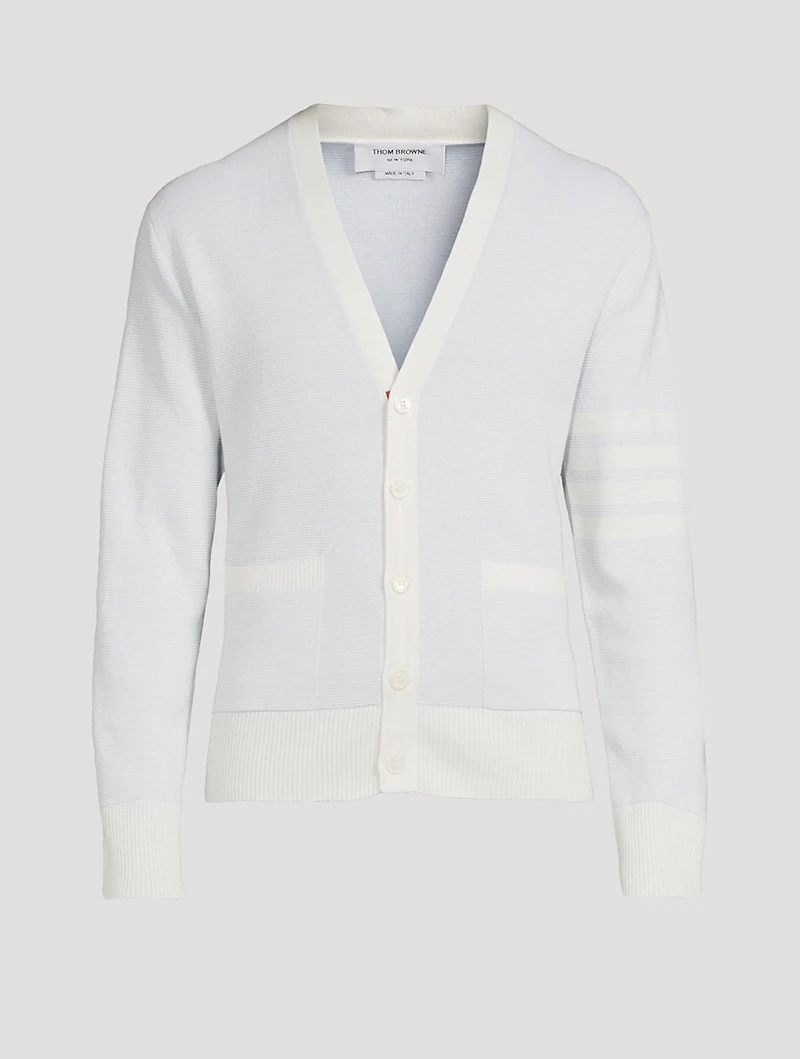 4-Bar Linen And Cotton Cardigan