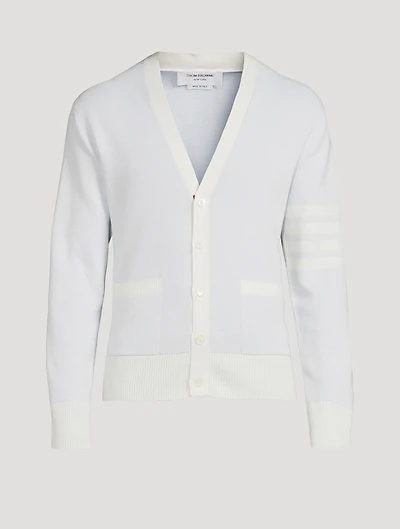 4-Bar Linen And Cotton Cardigan