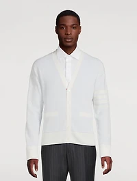 4-Bar Linen And Cotton Cardigan