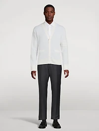 4-Bar Linen And Cotton Cardigan