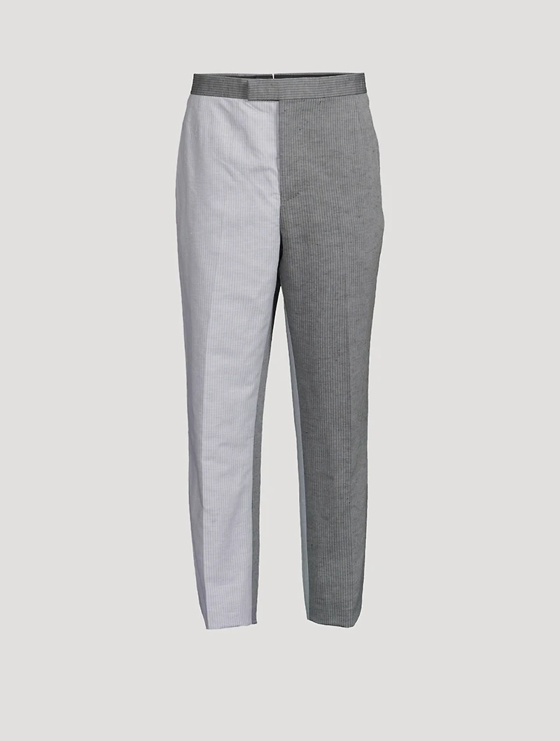 University Striped Linen And Cotton Trousers