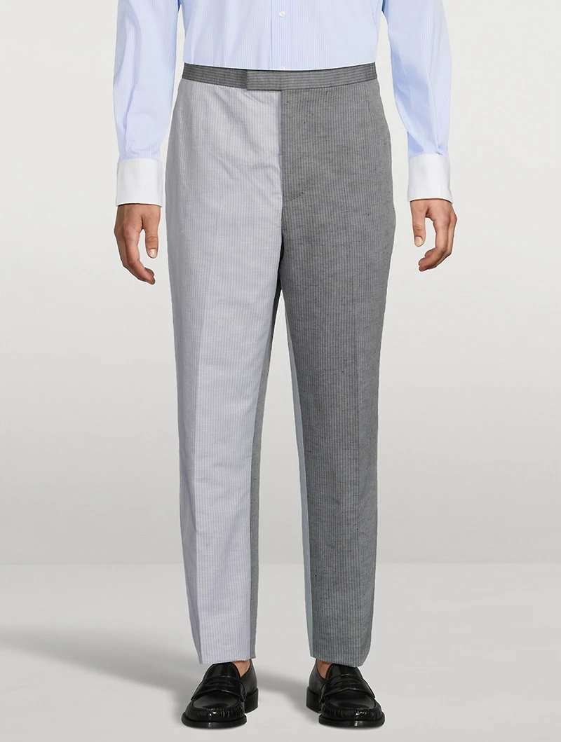 University Striped Linen And Cotton Trousers