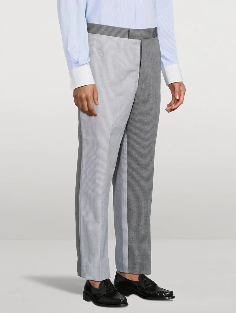 University Striped Linen And Cotton Trousers