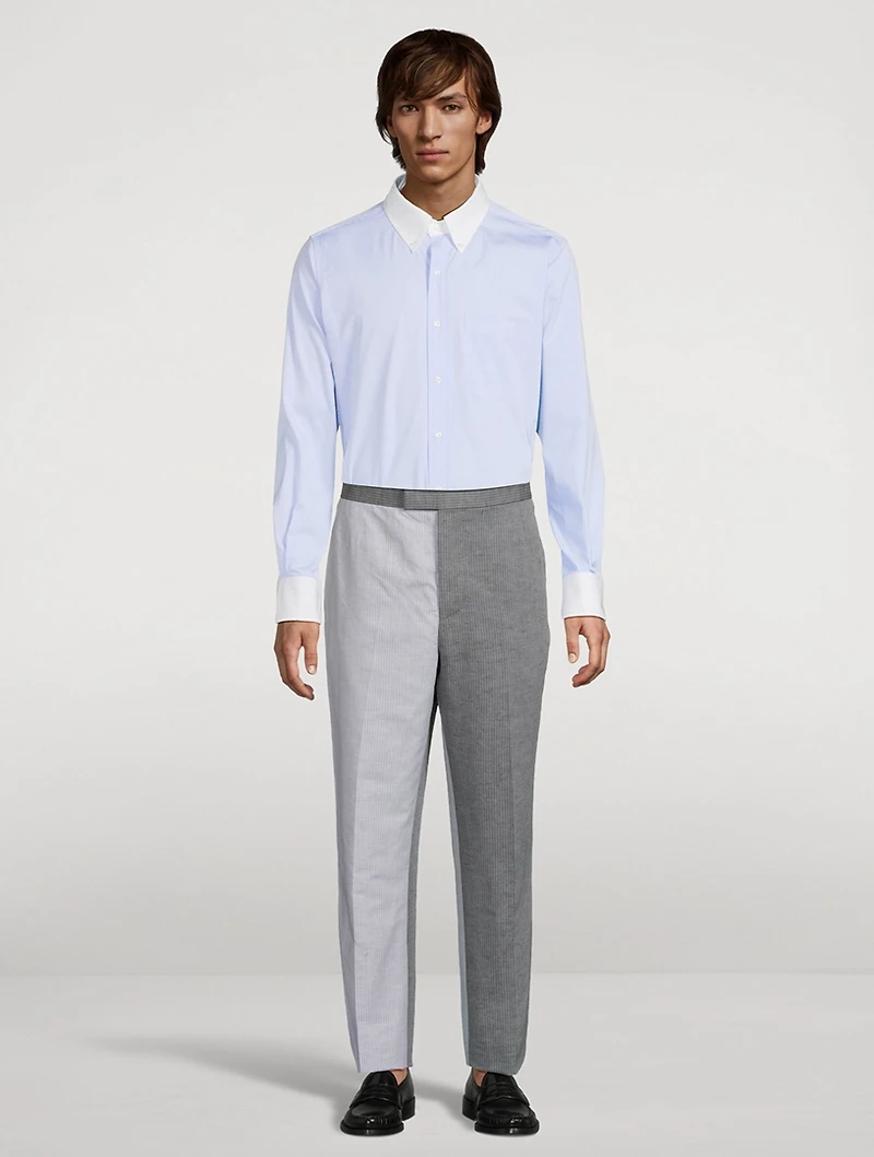 University Striped Linen And Cotton Trousers