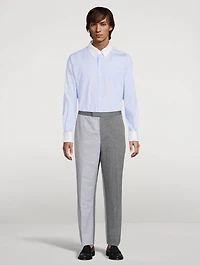 University Striped Linen And Cotton Trousers