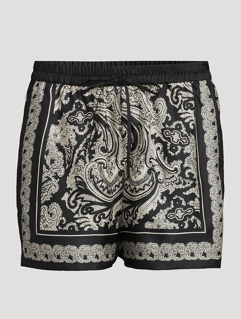 Frances Silk Shorts Bandana Print