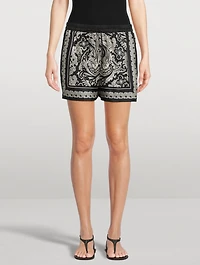Frances Silk Shorts Bandana Print