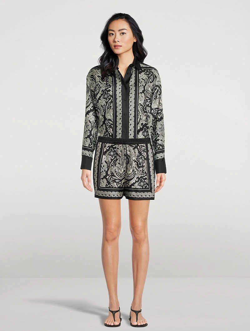 Frances Silk Shorts Bandana Print