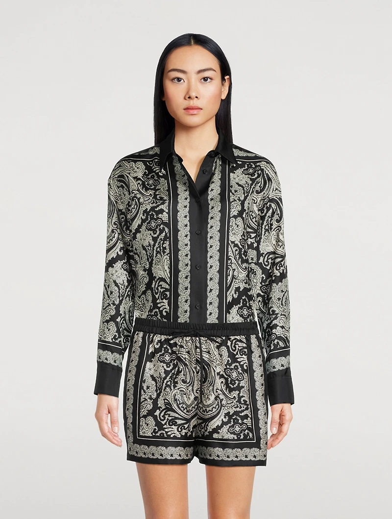 Frances Silk Shirt Bandana Print