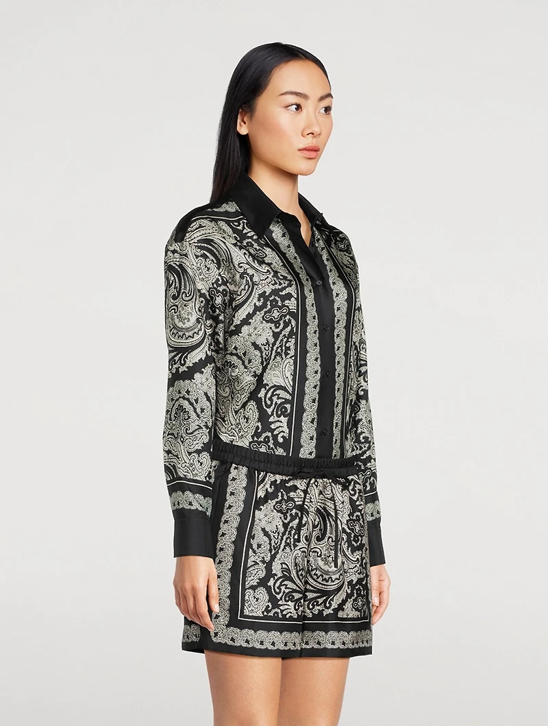 Frances Silk Shirt Bandana Print