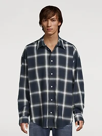 Cotton Relaxed Shirt Check Print