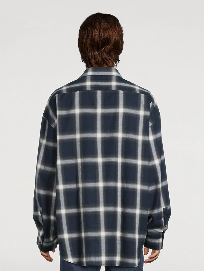 Cotton Relaxed Shirt Check Print