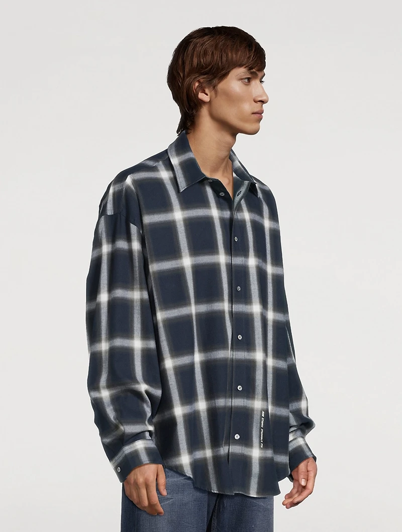 Cotton Relaxed Shirt Check Print