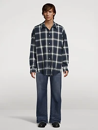 Cotton Relaxed Shirt Check Print