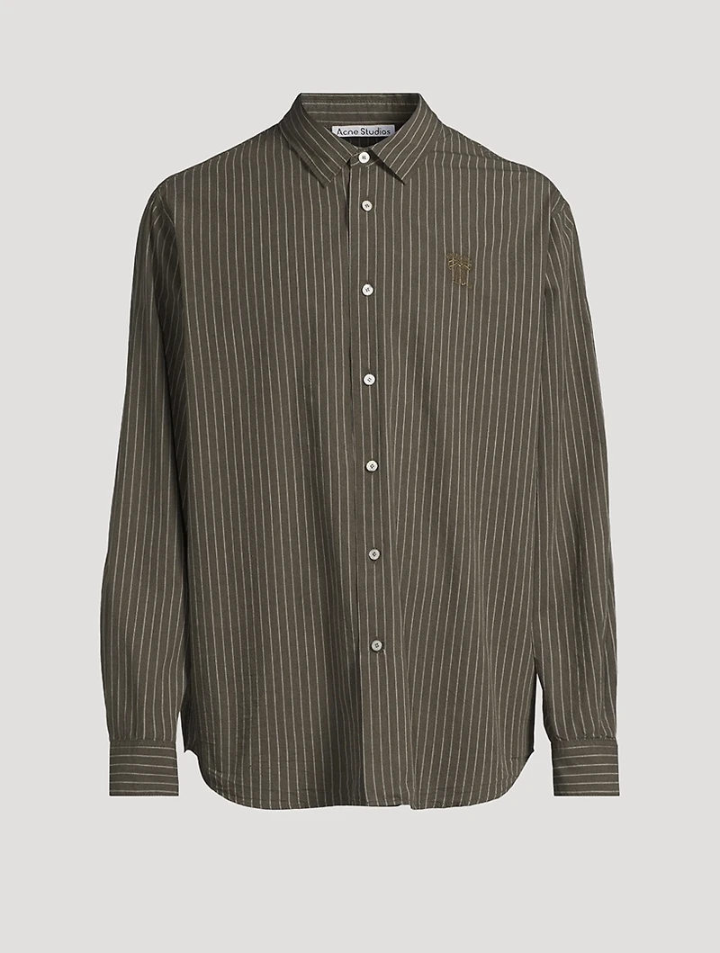 Cotton Poplin Shirt Striped Print