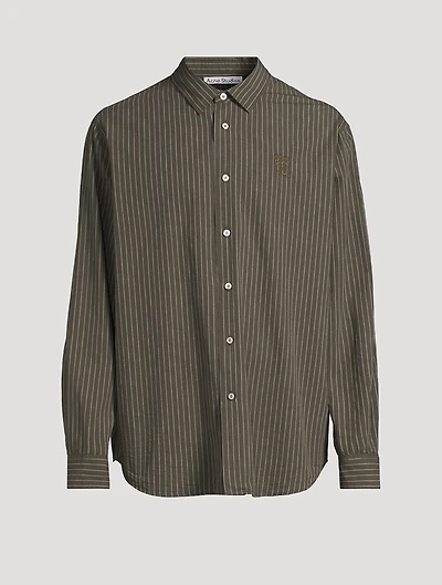 Cotton Poplin Shirt Striped Print