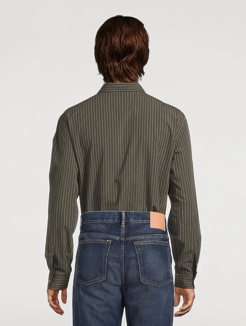 Cotton Poplin Shirt Striped Print