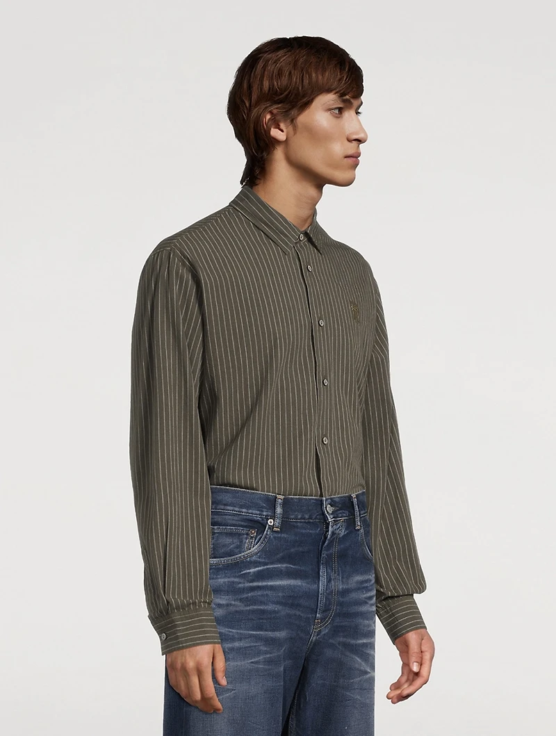 Cotton Poplin Shirt Striped Print